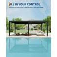 thumbnail image 4 of 12' x 20' Louvered Pergola with Adjustable Roof, Heavy Duty Aluminum-Iron Outdoor Patio Gazebo for Backyard, Waterproof Garden Shelter with Integrated Drainage System, Grey, 4 of 7