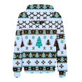 thumbnail image 4 of Sudadera con capucha y manga larga para mujer, informal, con estampado navideño, cremallera, manga larga, poliéster, 4 of 6