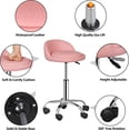thumbnail image 4 of GETHFS Adjustable Height Hydraulic Rolling Swivel Salon Stool Chair with Backrest, Faux Leather Tattoo, Facial, Massage & Spa Medical Chair, 360° Swivel with Wheels(Pink), 4 of 7