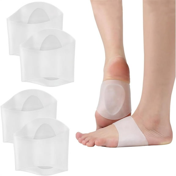 NOGIS 2 Pair Gel Arch Supports for Plantar Fasciitis, Flat Feet, Foot Support Pain - Pair of Gel Inserts for Sandals, Sneakers, Boots, High Heels, Shoes