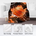thumbnail image 3 of Basketball Blanket - Lightweight Warm Cozy Sports Throw Blankets for Boys Girls - Basketball Theme Gifts for Basketball Player Team - 40x50 Inches Fleece Blanket for Sofa Couch, 3 of 6