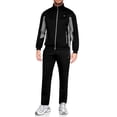 thumbnail image 2 of Little Donkey Andy Men's 2 Piece Full Zip Tracksuit Set, 4 Way Stretch Breathable Athletic Outfit with Reflective Details & Zipper Pockets, for Gym Running Outdoor, Black 2XL, 2 of 9