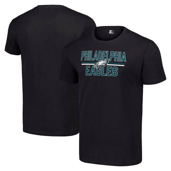 Men's Starter Black Philadelphia Eagles Team Mesh Print Graphic T-Shirt