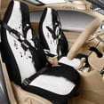 thumbnail image 2 of Xoenoiee Butterfly Music Note Pattern 5pcs Car Accessories Full Set with Car Front Seat Covers, Auto Seat Belt Cover Pad, Car Armrest Cover Pad, PU Leather Car Interior Accessories Decor, 2 of 7