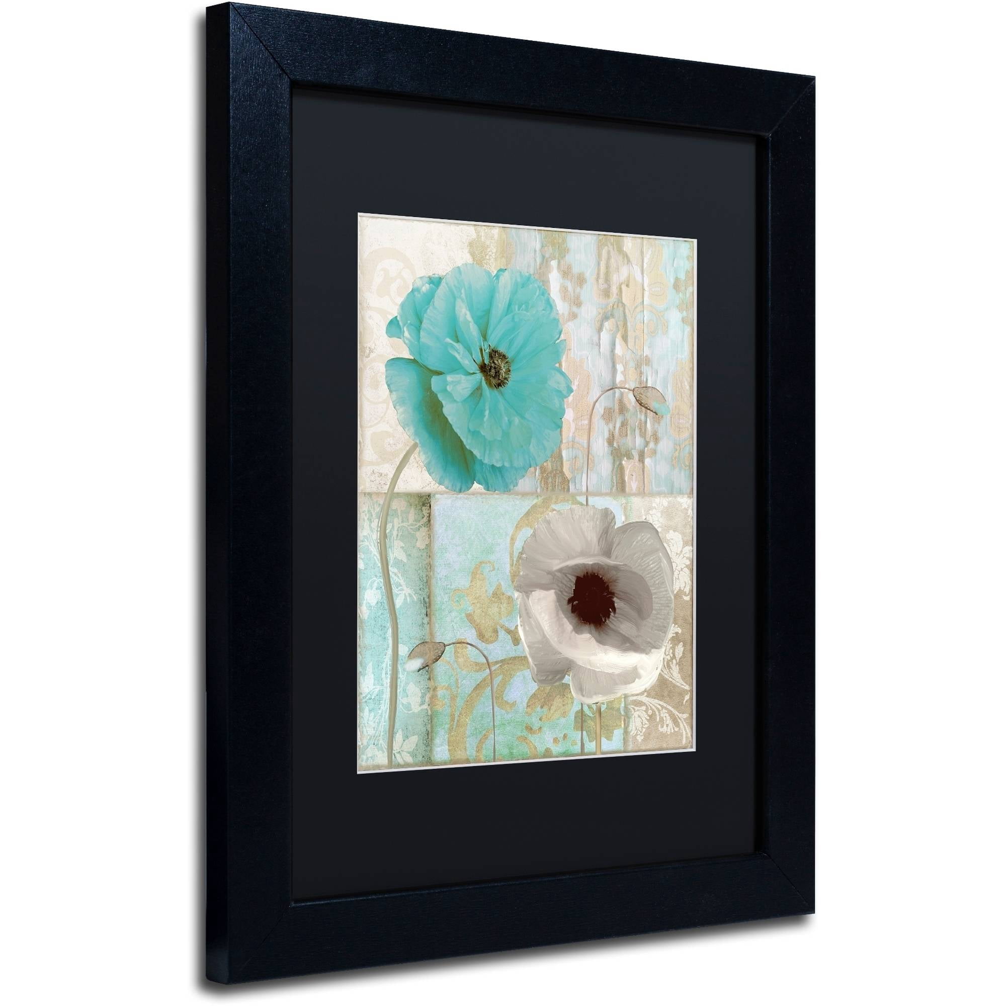 Trademark Fine Art "Beach Poppies II" Canvas Art by Color Bakery Black Matte, Black Frame