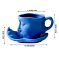 thumbnail image 3 of Qnjujn Face Design Ceramic Coffee Mug with Saucer - Valentine's Wedding Gift Set - Microwave Safe Cute Cup for Home, Office, Couples Gifts, 3 of 5