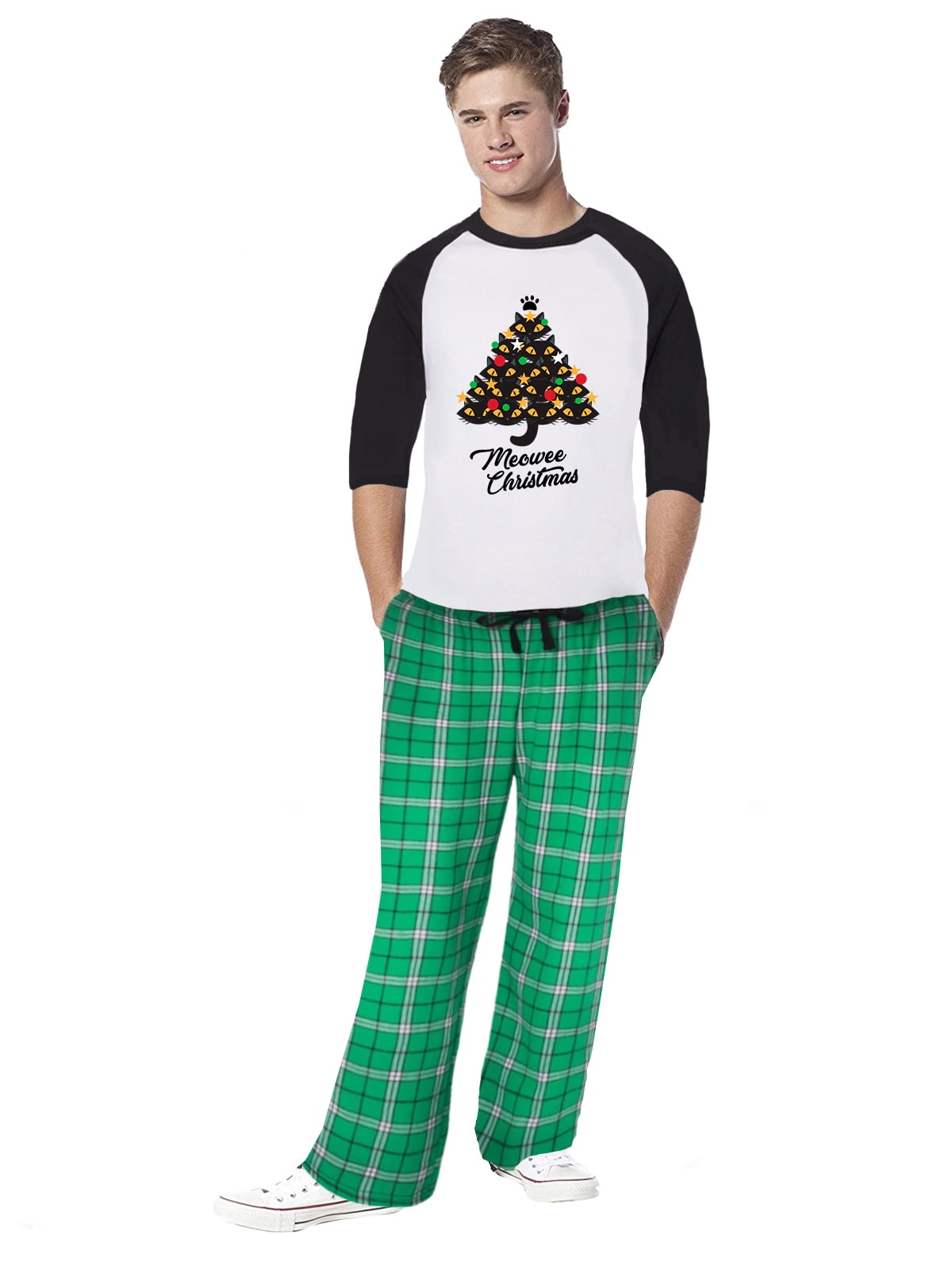 Awkward Styles Family Christmas Pajamas for Men Xmas Tree Meowee Xmas ...