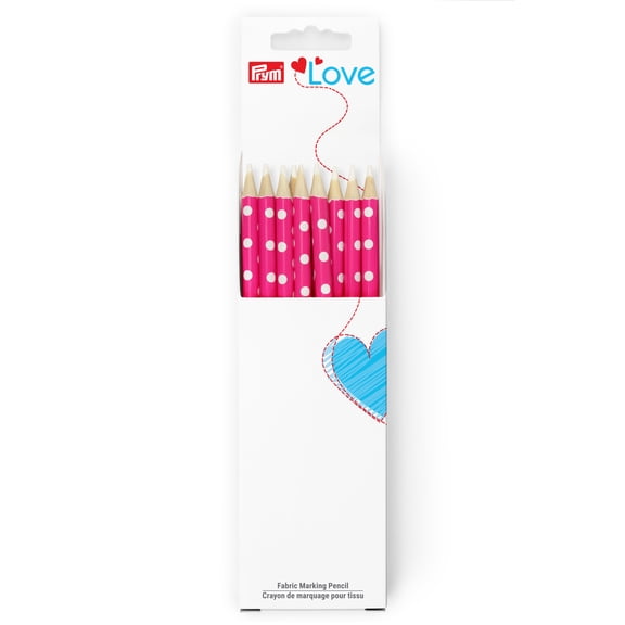 Prym Love Fabric Marking Pencils, 10 Pc, Pink