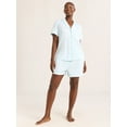thumbnail image 3 of Joyspun Women's Dreamy Soft Collection Notch Collar Top and Shorts Pajama Set, 2-Piece, Sizes XS-3X, 3 of 7