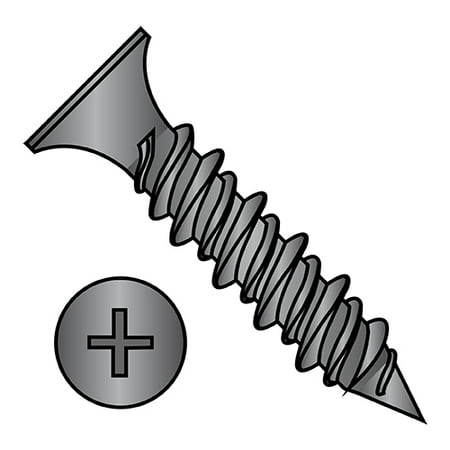 

6-18X1 1/4 Phillips Bugle Head Hi Low Drywall Screw Black Phosphate (Pack Qty 6 000) BC-0620HPG