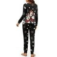 thumbnail image 5 of Tutolipy Christmas Pajama Set Cat Snowflake Printed Sleepwear Cozy Pjs Set Crewneck Loungewear Long Sleeve Tops Jogger Pants Pajama Sets, S, 5 of 7
