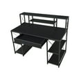 thumbnail image 5 of GZXS 47" Modern Computer Desk with Storage Hutch, Open Shelves and 1 Drawer, Industrial Writing Workstation for Home Office, Black, 5 of 8