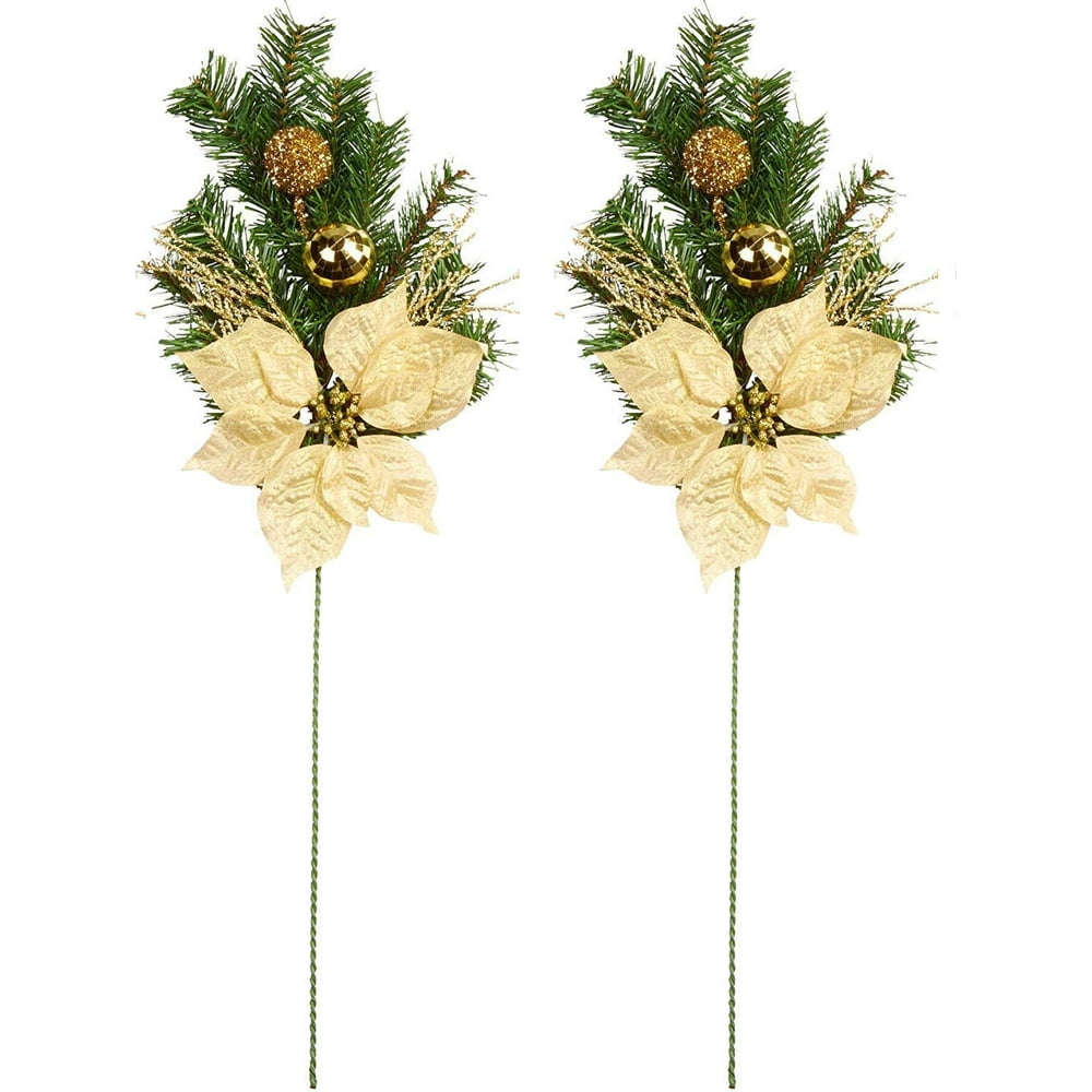 Northeast Home Goods Set of 2 Artificial Flower Picks for Christmas