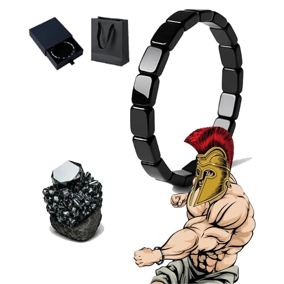 Hematite Bracelet Men, 2025 New Mens Bracelet - Natural Way to Reclaim Your Masculine Edge, Legendary Hematite for Men - Inspired by Roman Generals & Viking Warriors (Single Piece)