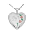thumbnail image 1 of Sterling Silver Mom Heart Flower Locket with Chain, 1 of 4