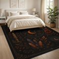 thumbnail image 3 of ODIKA 8'x10' Washable Area Rug Midnight Black Mystical Autumn Design Elegant Celestial with Seasonal Accents for Dining Room, Large Office, Lounge, Non-Slip Chair-Friendly Mat, 3 of 7
