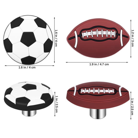 Homoyoyo 8Pcs Multi Color Sports Ball Knobs for Dresser Drawers and Furniture Use