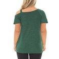 thumbnail image 2 of LANREMON Women's Plus Size Tops Summer Casual Oversized Short Sleeve Tee Shirt Twist Knot Blouses Tunics Green 18 Plus, 2 of 4
