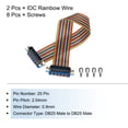 thumbnail image 3 of 2 Pcs IDC Rainbow Wire Flat Ribbon Cable DB25 Male to DB25 Male 11.8 Inch Length 2.54mm Pitch, 3 of 4