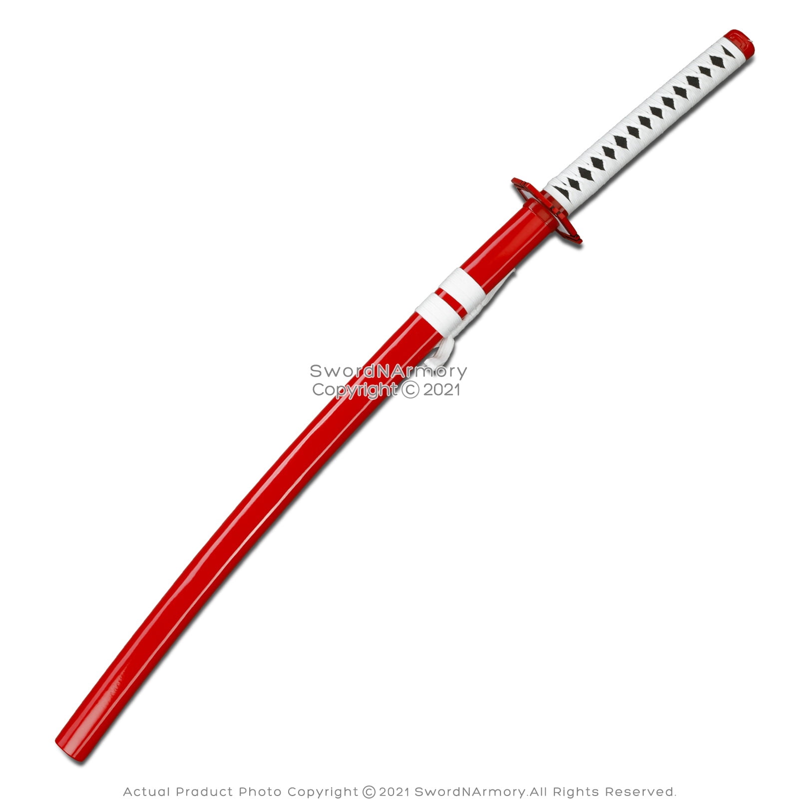 Munetoshi Red Steel Giyu Tomioka Nichirin Katana Sword Demon Killer Anime Fantasy