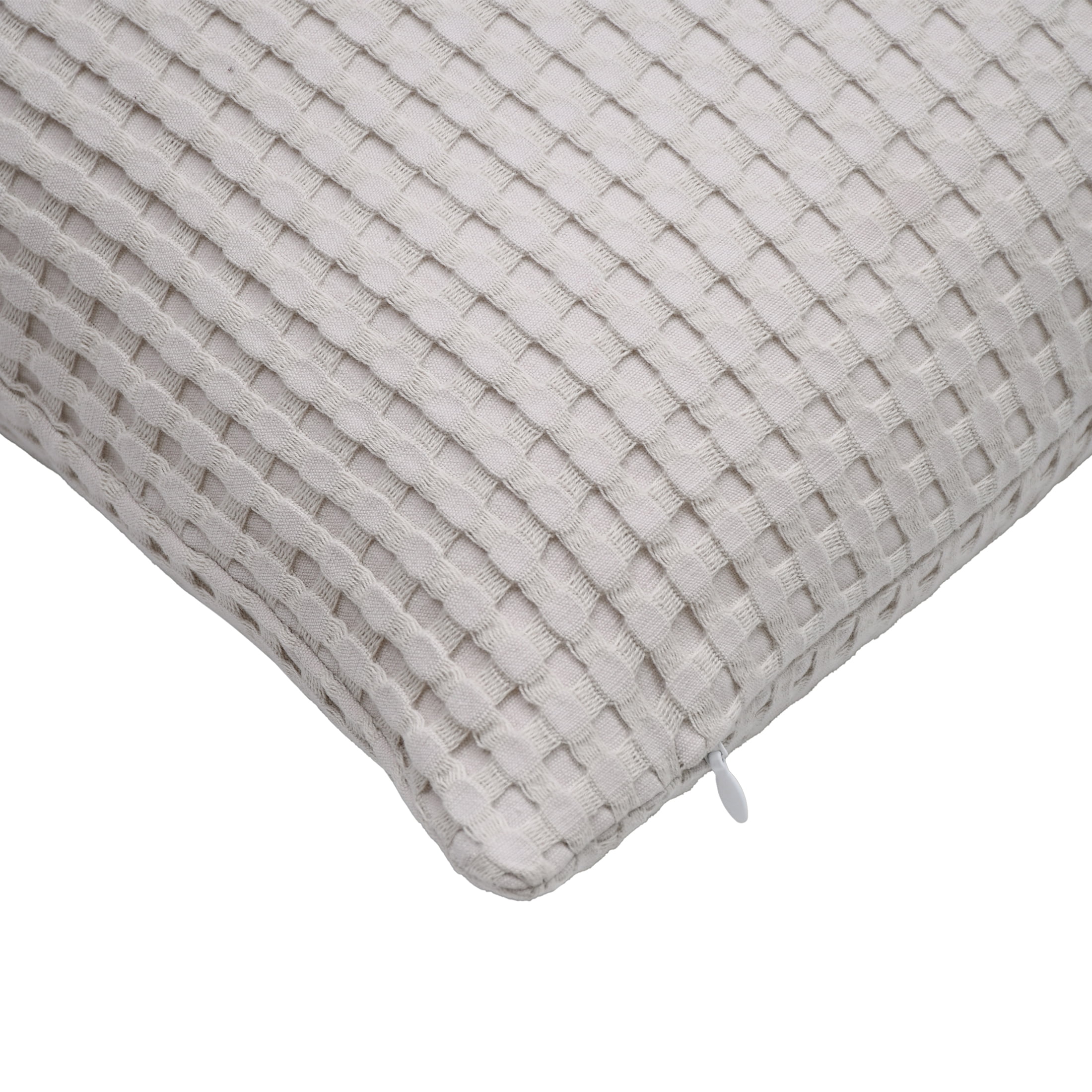 Mainstays Waffle Pillow Cover, 18" x 18", 2 pack, Papyrus