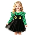 thumbnail image 3 of Kogui Toddler Girls Winter Long Sleeve Tutu Sundress Holiday Halloween Casual Party Attire (Green, 5-6 Years), 3 of 9