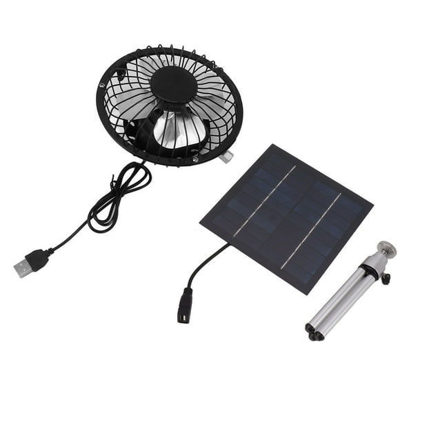 Ventilador con energía solar, ventilador solar portátil Ventilador USB con panel solar de 6 W Ventilador con panel solar construido para precisión Jadeshay A