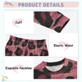 thumbnail image 4 of Deep Red Leopard Pattern Cotton Pajamas 2 Piece Set Sleepwear Soft and Comfortable Homewear Nightwear, 4 of 7