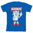 thumbnail image 3 of Sonic the Hedgehog Retro Video Game Youth Boys Royal Blue Shirt-Medium, 3 of 5