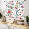 thumbnail image 2 of Floral Curtains, Vintage Flower Pink Floral Farmhouse Country Kitchen Cafe Small Curtains Drapes Watercolor Floral Spring Blackout Window Treatments for Living Room Bedroom 2 Panel Sets, 55x39 Inch, 2 of 4