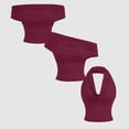 thumbnail image 7 of Women Halter Top Sexy Backless Tank Tops Cowl Neck Summer Going Out Outfits Cami Tops (XS,Wine), 7 of 7