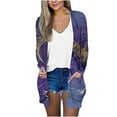 thumbnail image 3 of IROINNID Cardigan for Women Open Front On Sale Lightweight Solid Color Long Sleeve Outerwear Blouse Cardigan with Pocket,Purple, 3 of 5