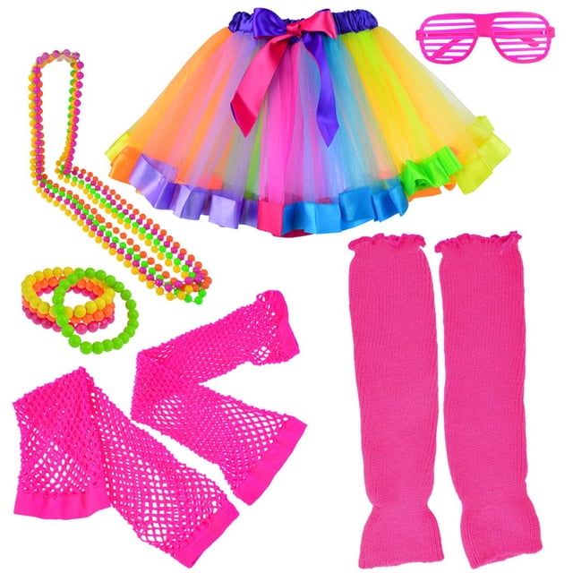 Set de accesorios de disfraz Miayon 6 en 1 de los 80 para niños de 4 a 12 años