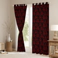 thumbnail image 3 of Feelyou Boho Damask Black Out Curtains, Black Red Ghost Curtains Pack of 2 (42x63 Each), 3 of 6