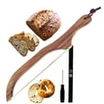thumbnail image 2 of JingChun Wooden Bread Bow Tool for Homemade Bagels, Baguettes and More - Right-Handed, Cuts Thin, Even Slices - Premium Stainless Steel, 2 of 2