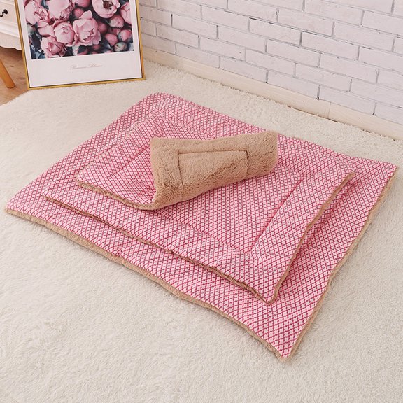 Pet Dog Cat Bed Warming Mats Ultra Soft Pet Bed with Cute Prints. Reversible Faux Pad for Puppy Medium Dog Cat
