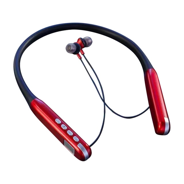 PEONAVET Bluetooth Headset Bluetooth Headset Neck Type Bluetooth 5.2 Headset High Capacity Intelligent Digital Display Stereo Delay Sports Bluetooth Headset
