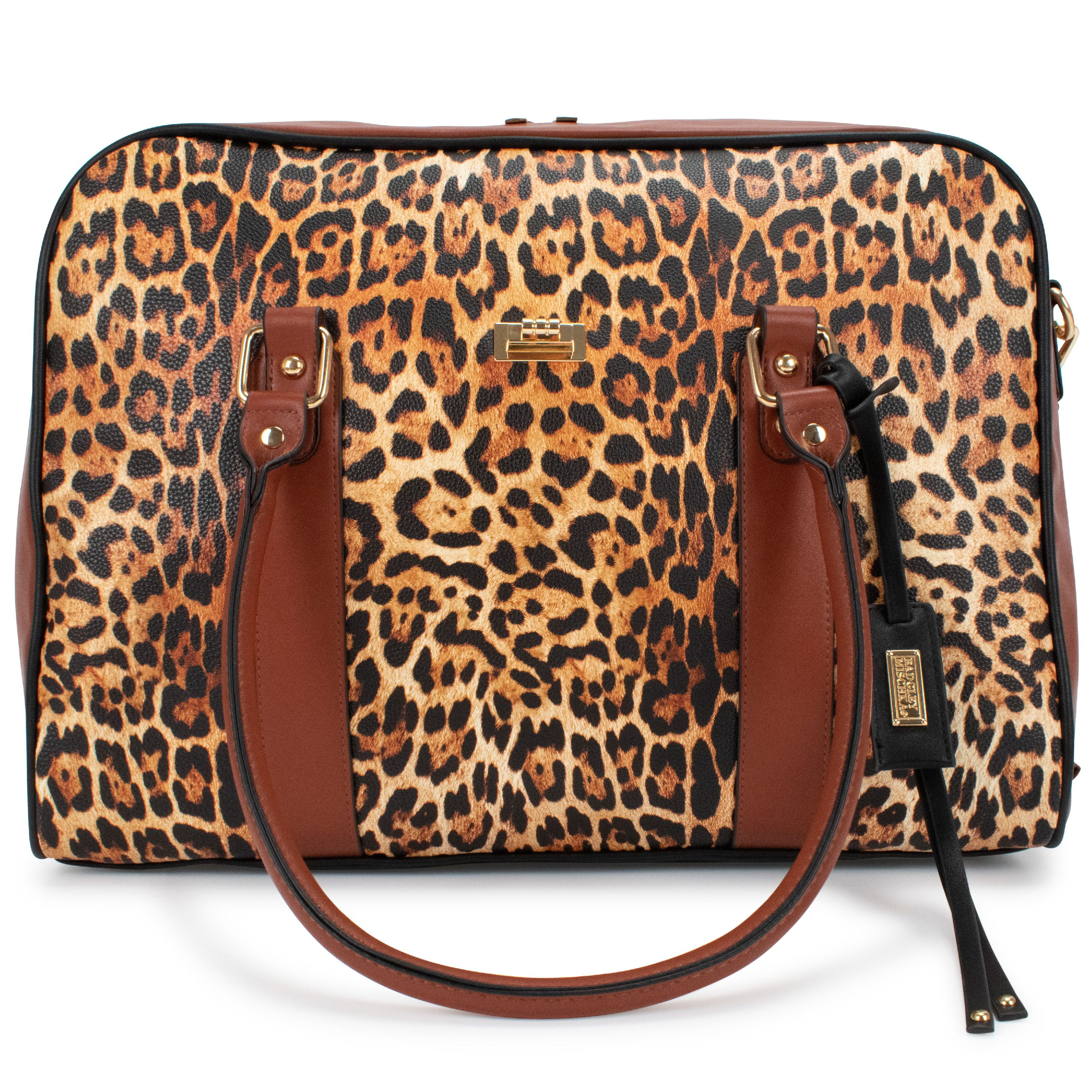 BADGLEY MISCHKA Leopard Travel Tote Weekender Bag