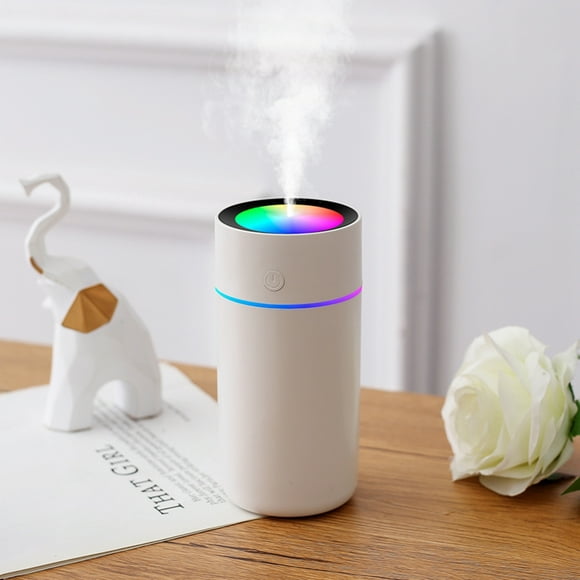 320ml USB Humidifier Cup Portable Humidifier for Car, Office, Bedroom, Filter Free Vaporizer Mini Cup Humidifier with 10Hrs Timer/Sleep Mode, 7Color Night Lights, Whisper-Quiet Operation, Auto Shut-Of