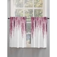thumbnail image 5 of Pink Bathroom Window Curtain, Summer Botanical Leaves Watercolor Light Filtering Coffee Kitchen Curtains, Bedroom Living Room Curtains 2 Panel 84"x45", 5 of 6