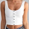 thumbnail image 6 of DailyTrove Women's Button-Front Cropped Tank Top - Polyester Casual & Edgy Wear, Stylish for Street & Gatherings, 6 of 6