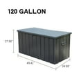 thumbnail image 3 of Gzxs 120 Gallon Large Outdoor Deck Box, Waterproof Steel Storage Box, Patio Storage Bin Bench Cabinet Lockable for Patio Furniture, Garden Tools and Pool Supplies (Dark Gray), 3 of 6