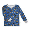 thumbnail image 2 of Sleep On It Toddler Boys 2-Piece Super Soft Jersey Snug-Fit Pajama Set with Matching Socks - Construction Trucks - Blue & Yellow, 4T, 2 of 4