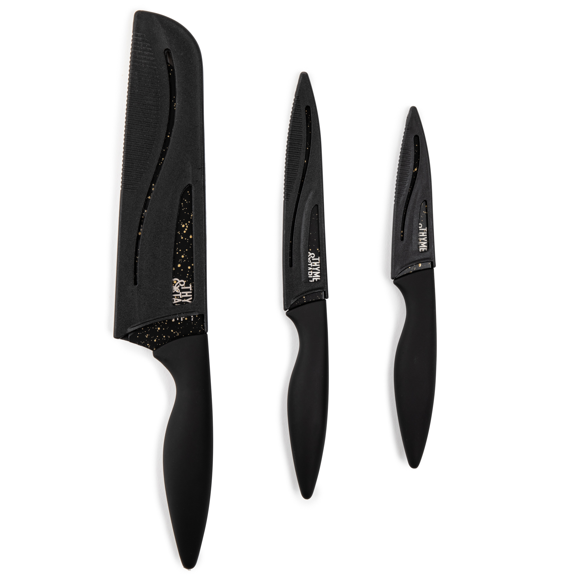 Thyme & Table 3-Piece Kitchen Knife Set With Sheaths photo 3