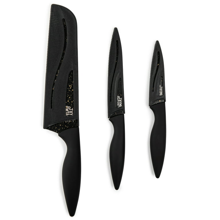 Thyme & Table * 3 Pc. Set * Knives With Sheaths*High Carbon Steel