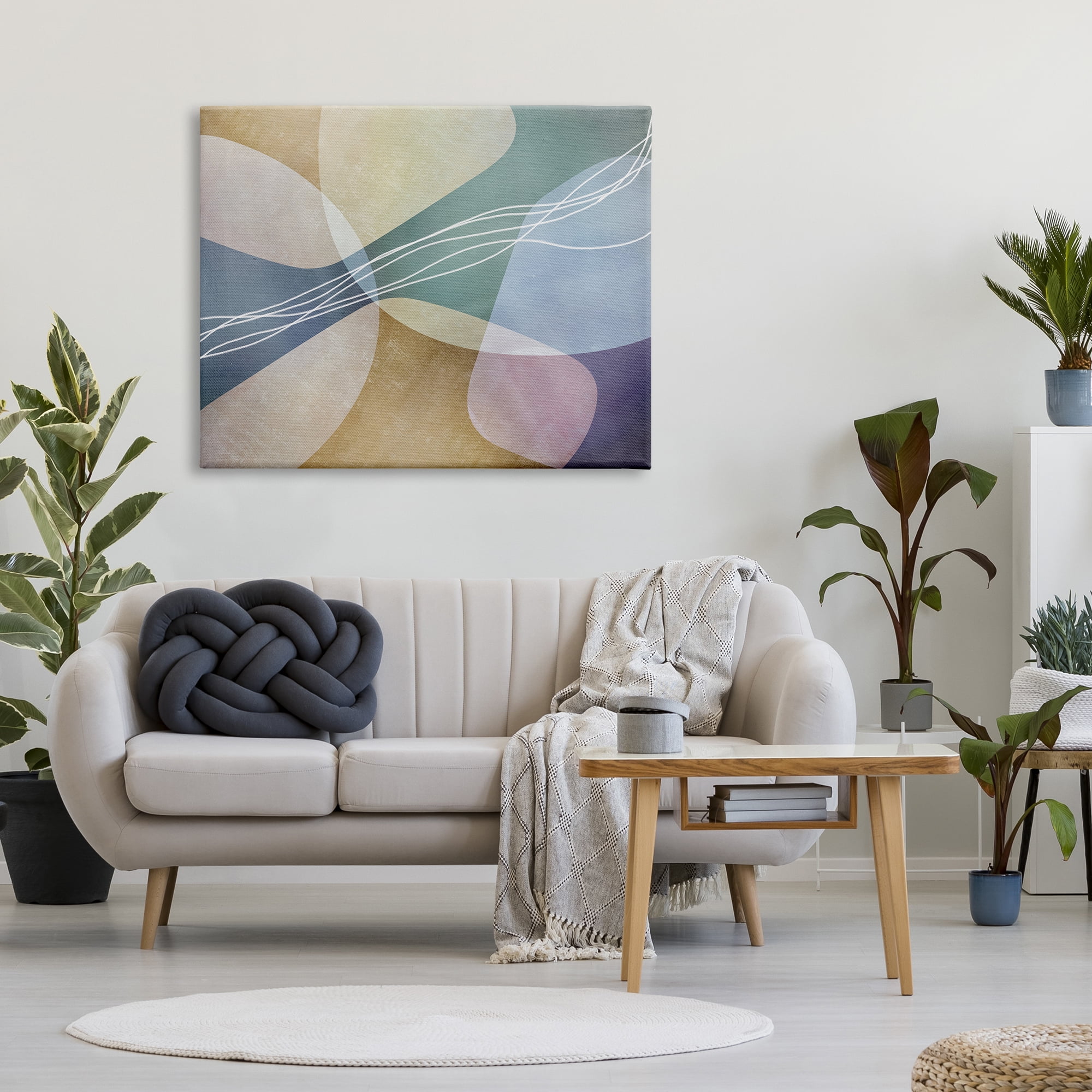 Stupell Industries Abstract Shapes & Lines Abstract Painting Gallery Wrapped Canvas Print Wall Art, 48 x 36