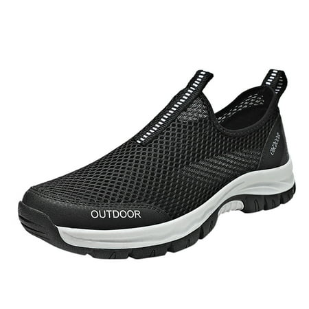 

TOYFUNNY Mens Flyknit Mesh Sleeve Breathable Soft Sole Running Hiking Sneakers