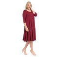 thumbnail image 3 of Pastel by Vivienne Women's A-Line Trapeze Midi Dress Plus Size Burgundy XX-Large, 3 of 4