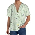 thumbnail image 1 of Balery Wildflower Watercolor 5 Camisa Casual de Manga Corta con Botones para Hombre, Texturizada, Estilo Cubano, para Playa, Verano-4X-Large, 1 of 5