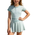 thumbnail image 3 of LYHaoo Girls Short Sleeve Piece Swimsuit Sporty Zipper Front Guard Swimwear For Kids,Girls Swimsuit One Piece 9-10 Years, 3 of 7